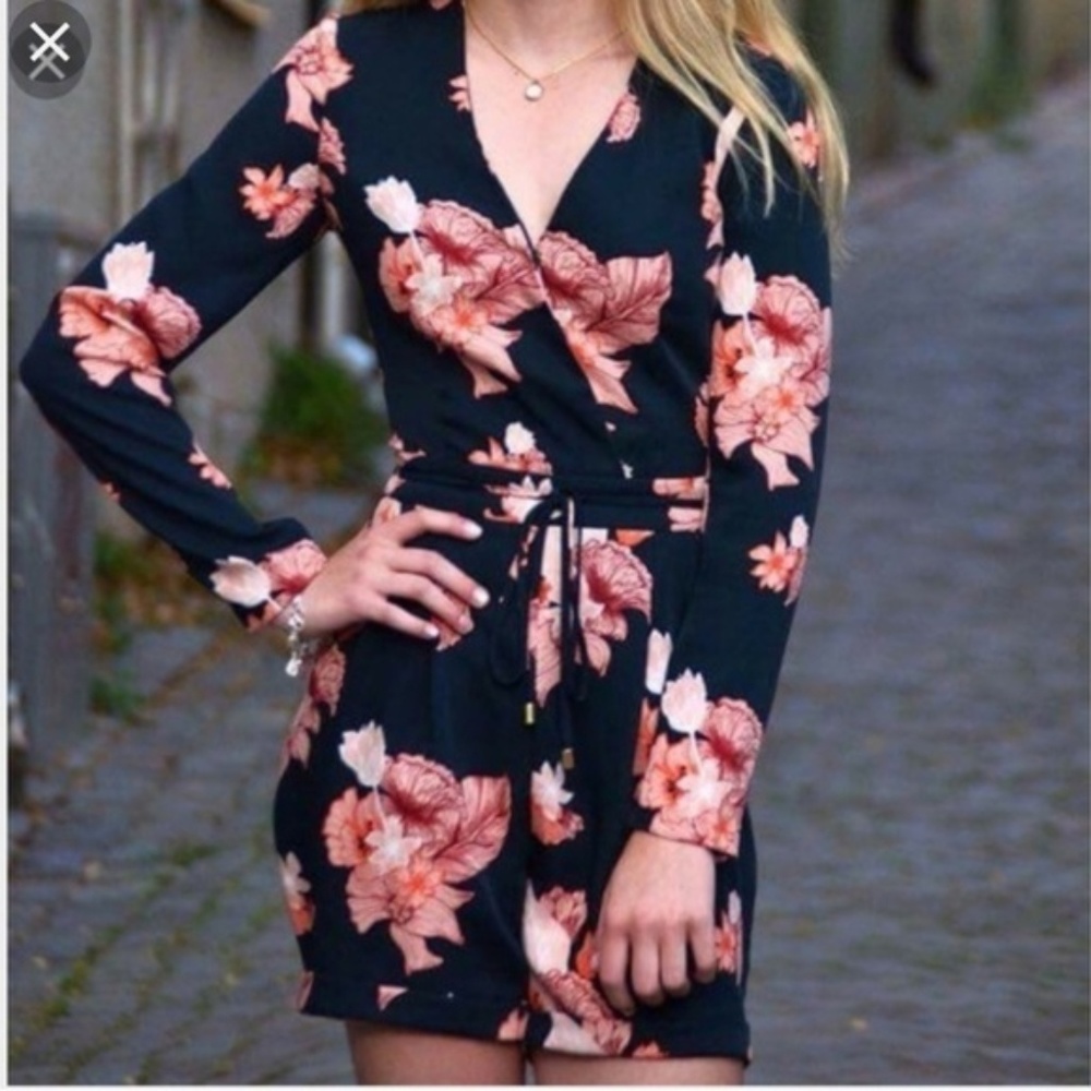 H&M Navy Floral Romper